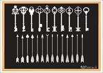 10款入钥匙和箭羽粉笔画