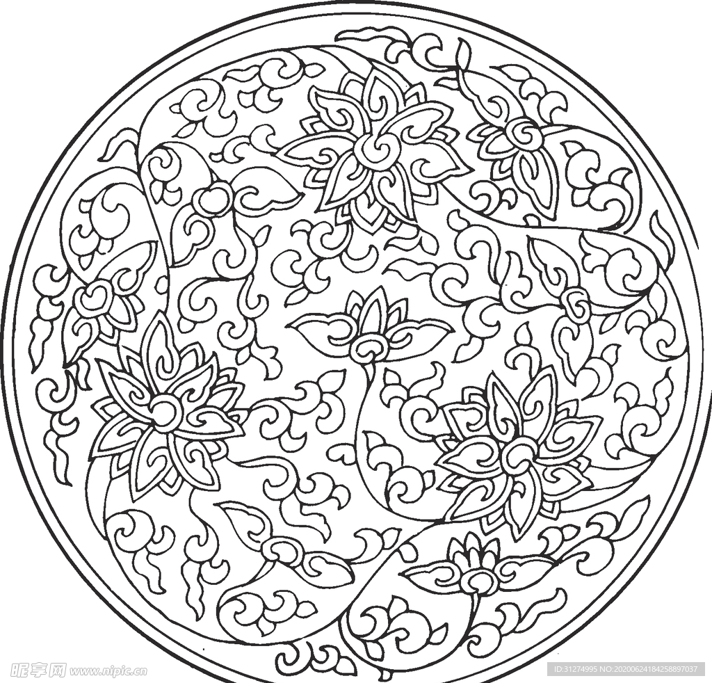 镂空花图案