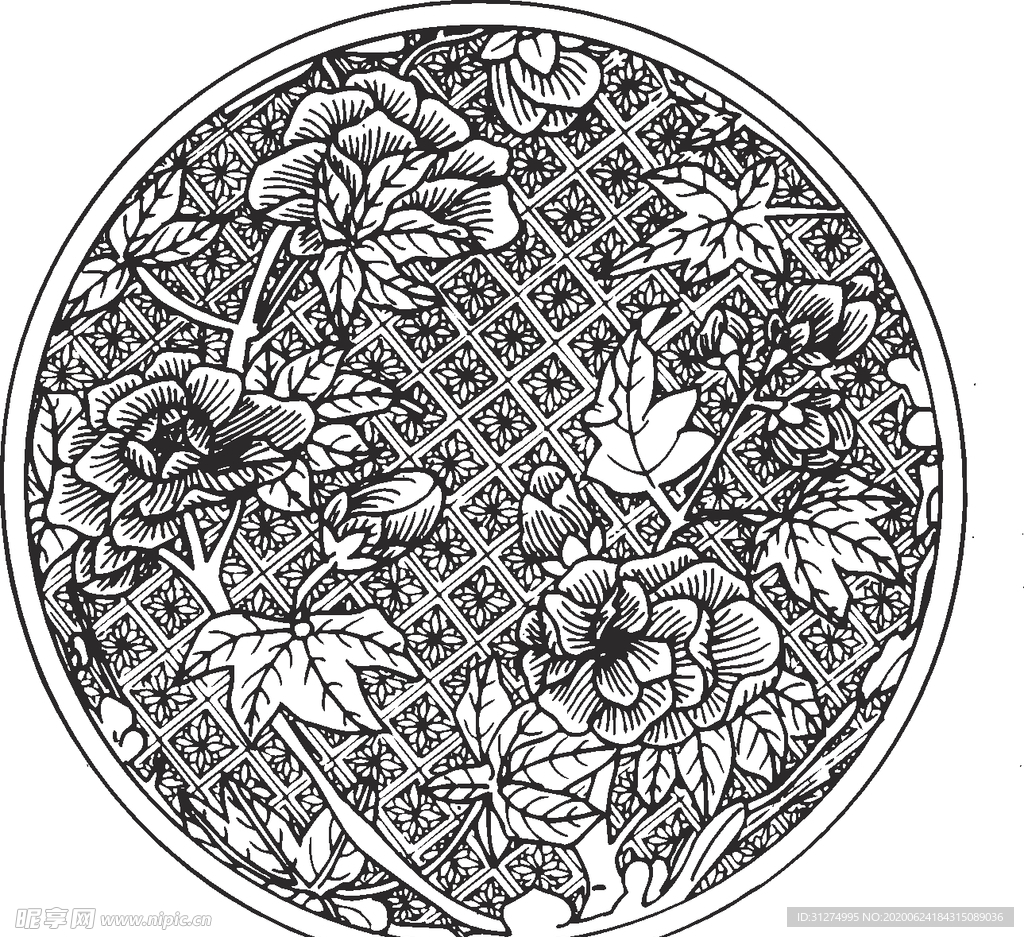 镂空花图案