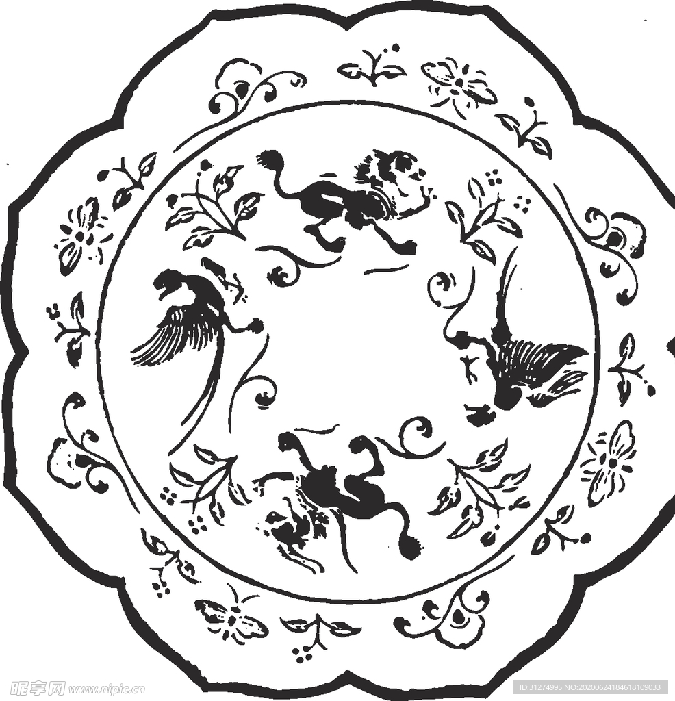 镂空花图案