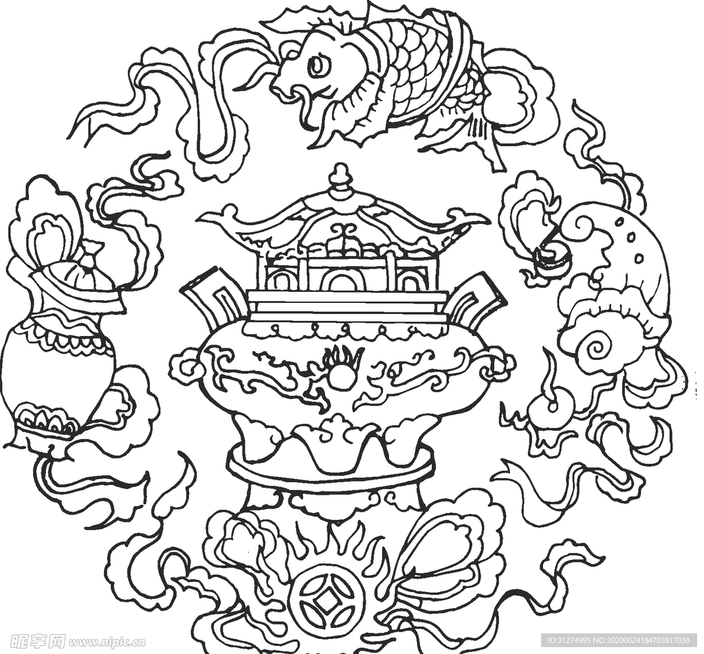 镂空花图案