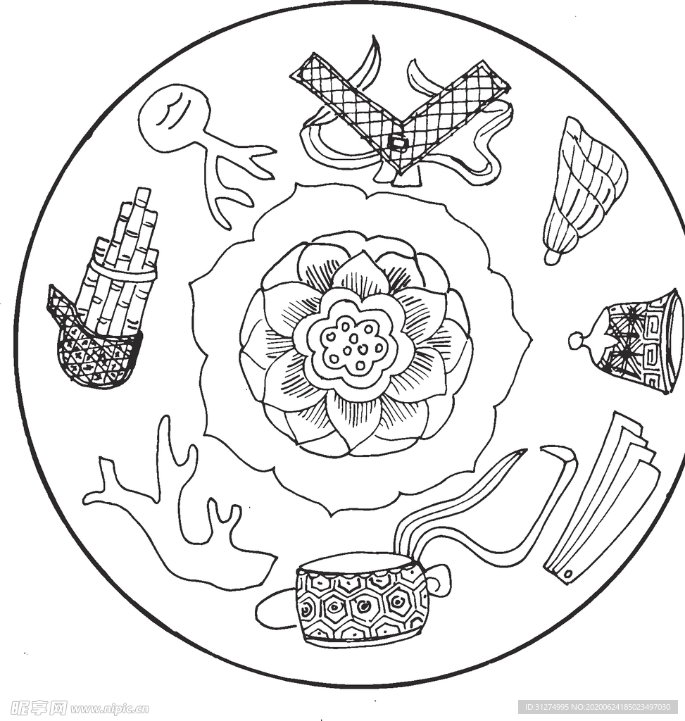 镂空花图案