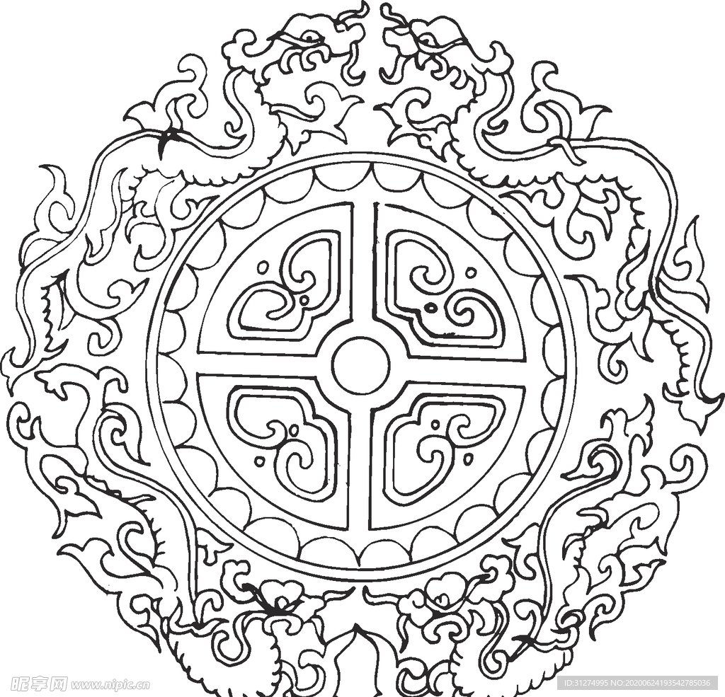 镂空花图案