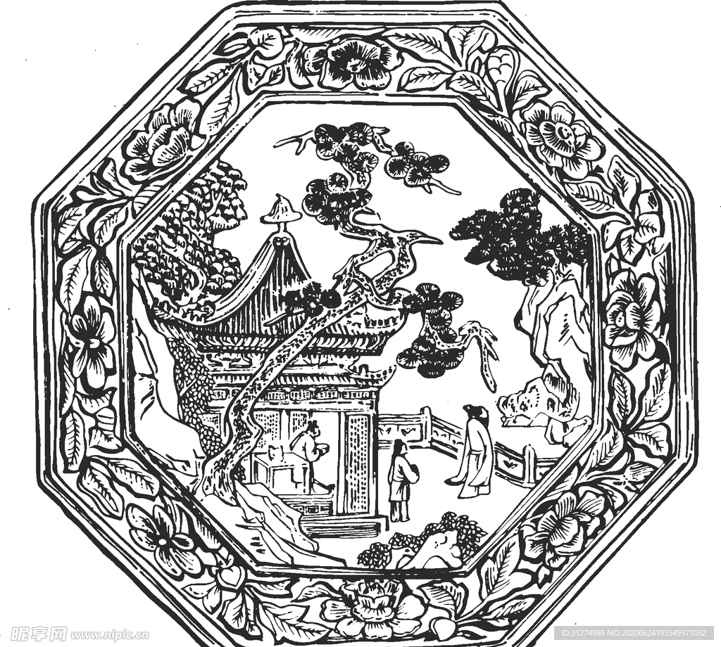 镂空花图案
