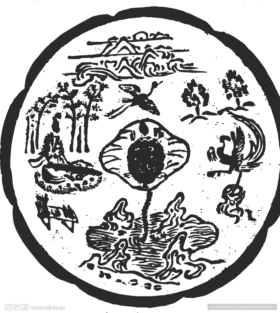 镂空花图案