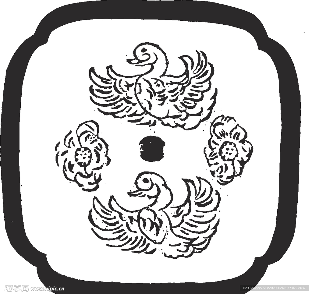 镂空花图案