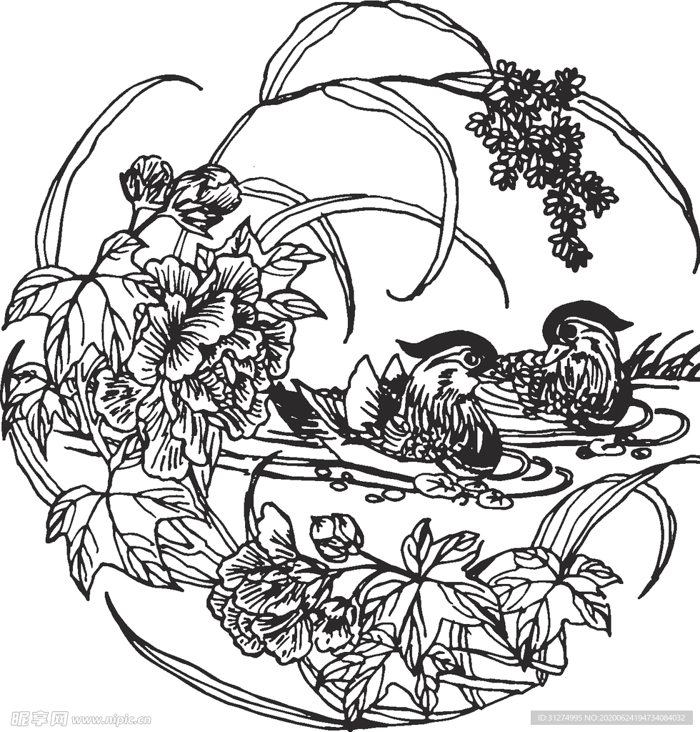 镂空花图案