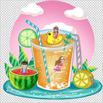创意夏日冷饮免抠元素