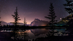 夜色 晚霞 大山 湖面