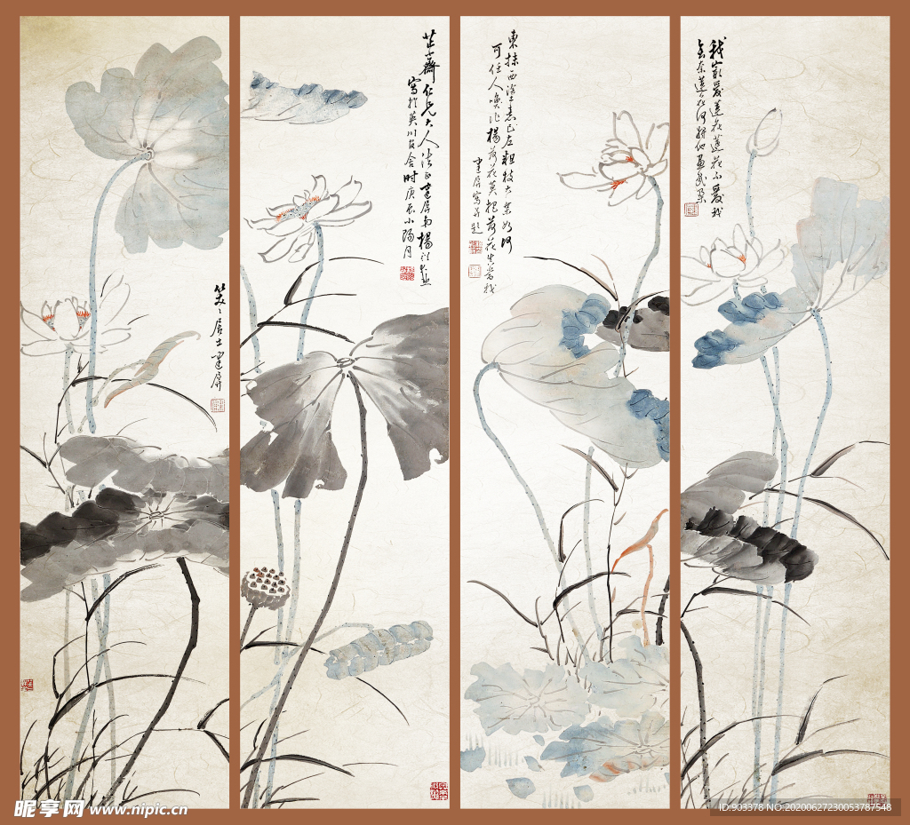 国画荷花