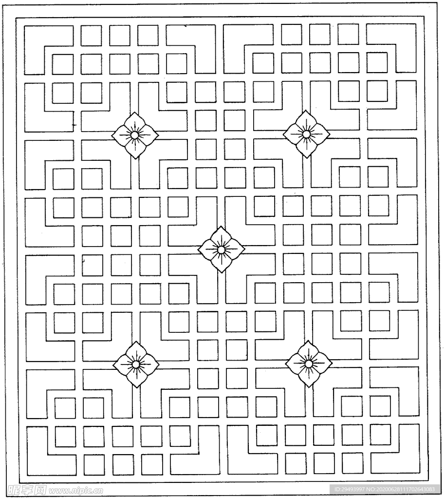 镂空花图案