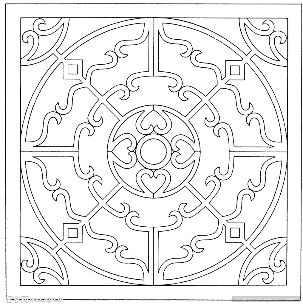 镂空花图案