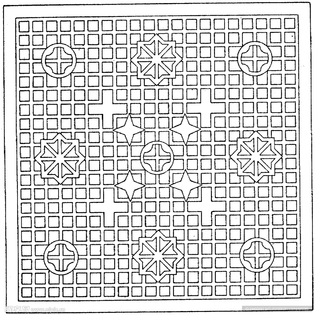 镂空花图案