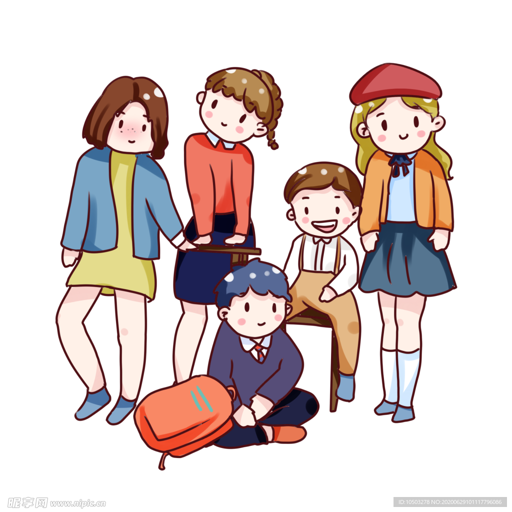 中学生 卡通人物  美女帅哥