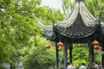 雨中亭子