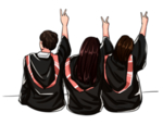 大学毕业学士装免抠元素
