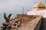 落日海边城市