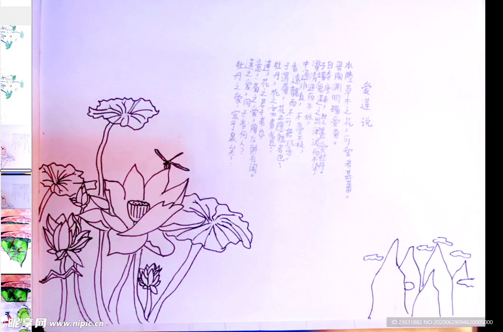 爱莲说 插画