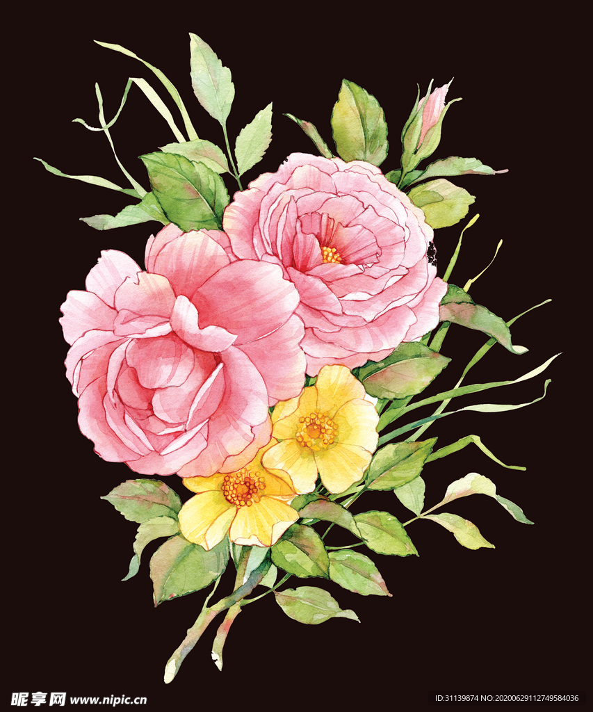 手绘花