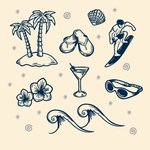 夏天元素插画