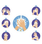 洗手规范插画图