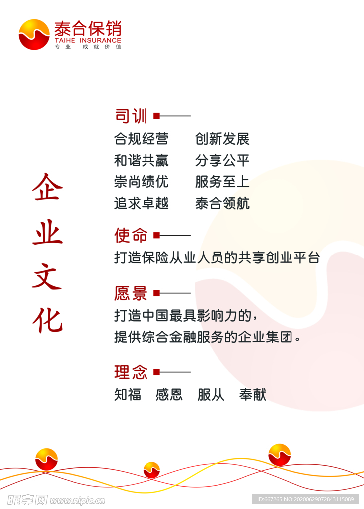 泰和保险展板企业文化
