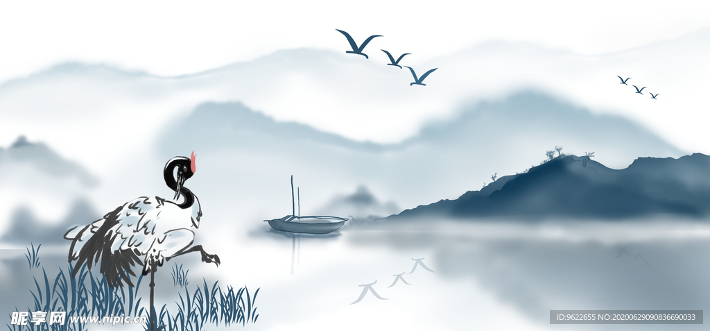 中国风山水背景