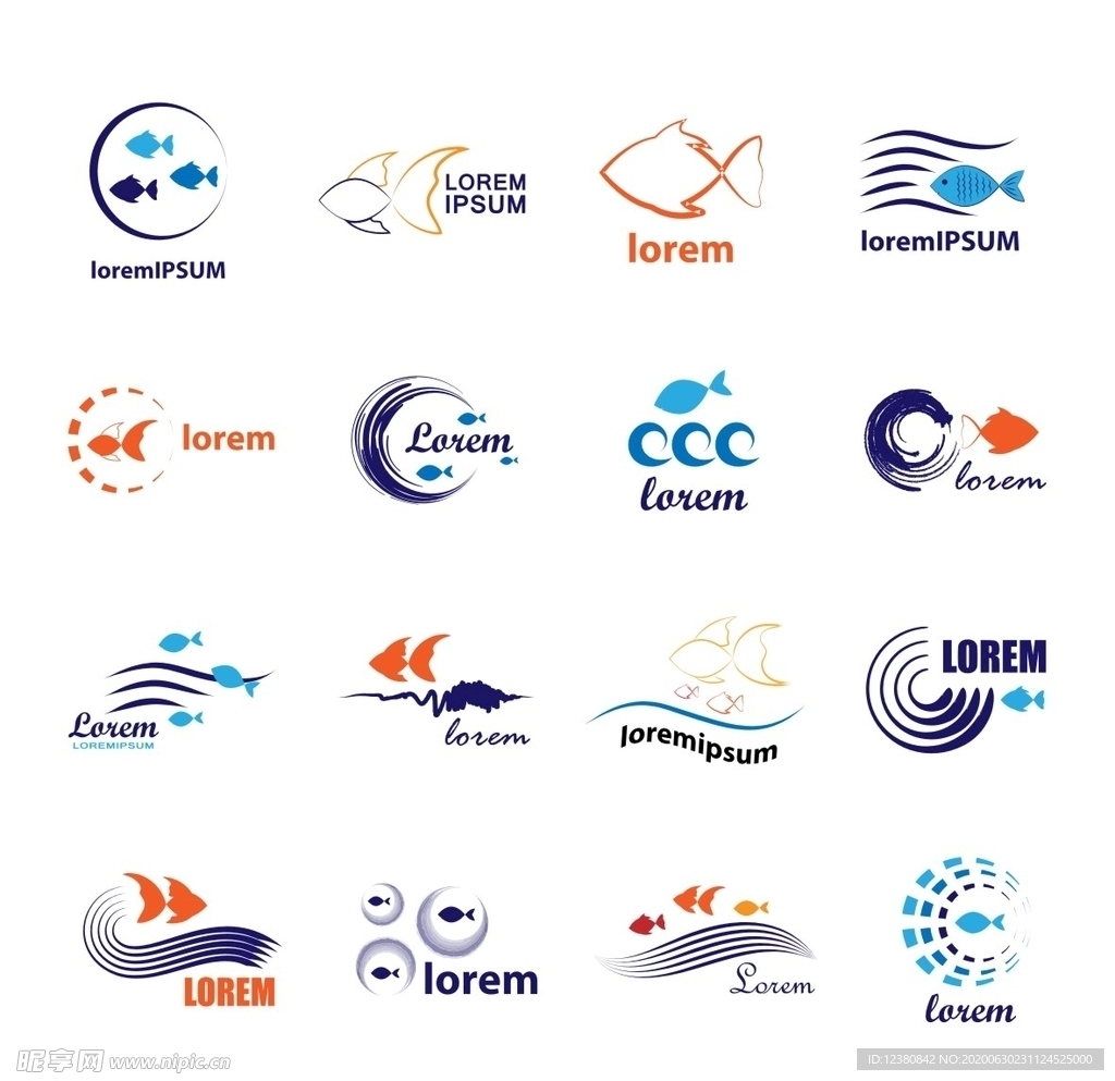 鱼logo图标设计图__LOGO设计_广告设计_设计图库_昵图网nipic.com