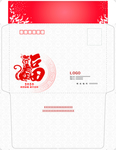 剪纸福鼠贺卡封