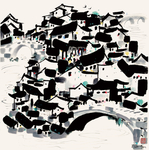 山水风景水墨国画