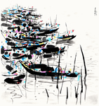 山水风景水墨国画
