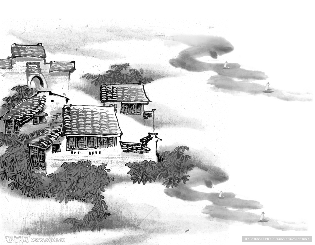水墨山水素材