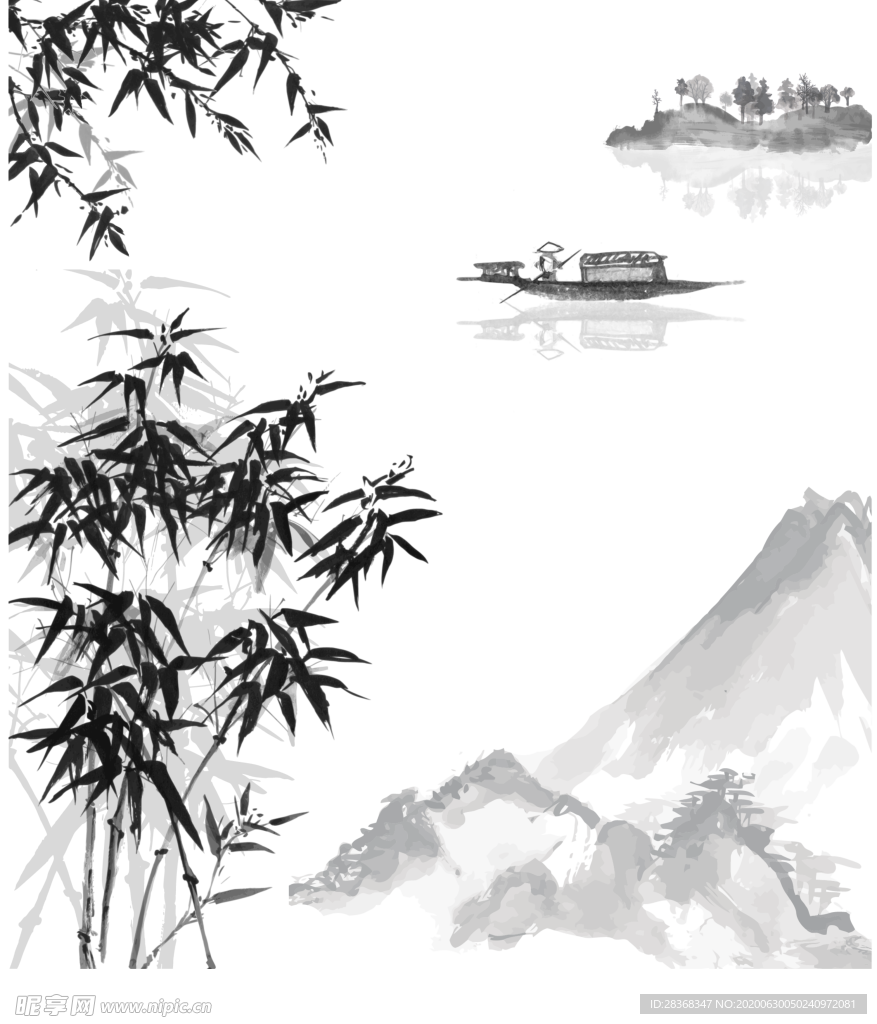 水墨山水素材
