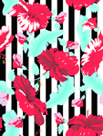 热带花竖条