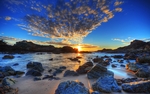 海滩夕阳