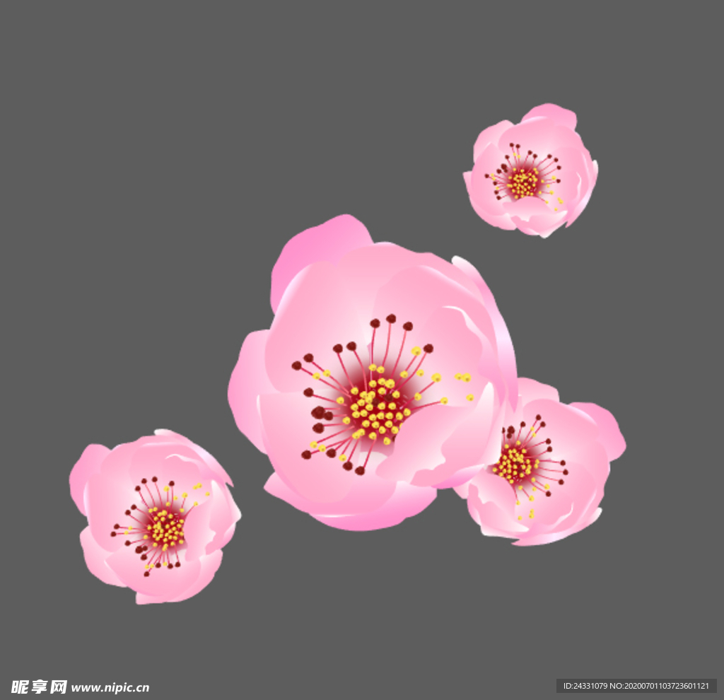 手绘桃花