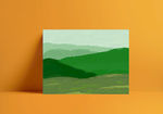 油画笔触绿色山水背景