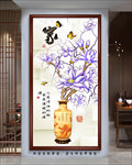 中式平安富贵玄关画