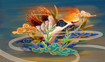 仙鹤国风传统插画卡通背景素材