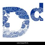 创意青花瓷英文字母