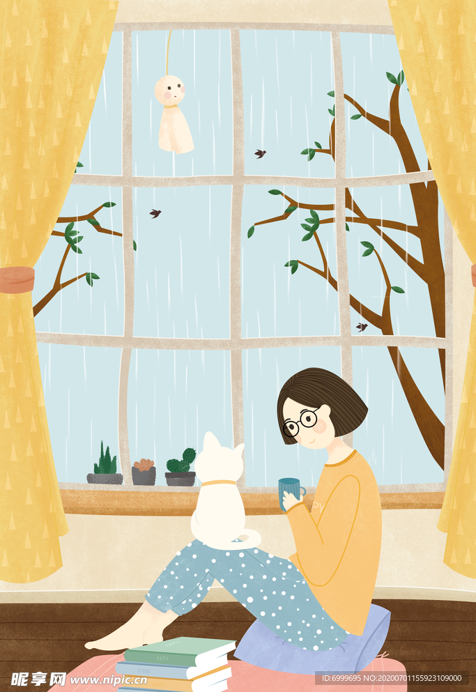 女孩和猫