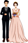 新郎新娘手绘免抠元素