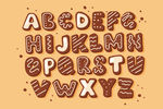 创意饼干字母设计矢量素材