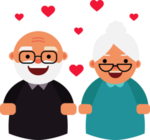 手绘老夫老妻免抠元素