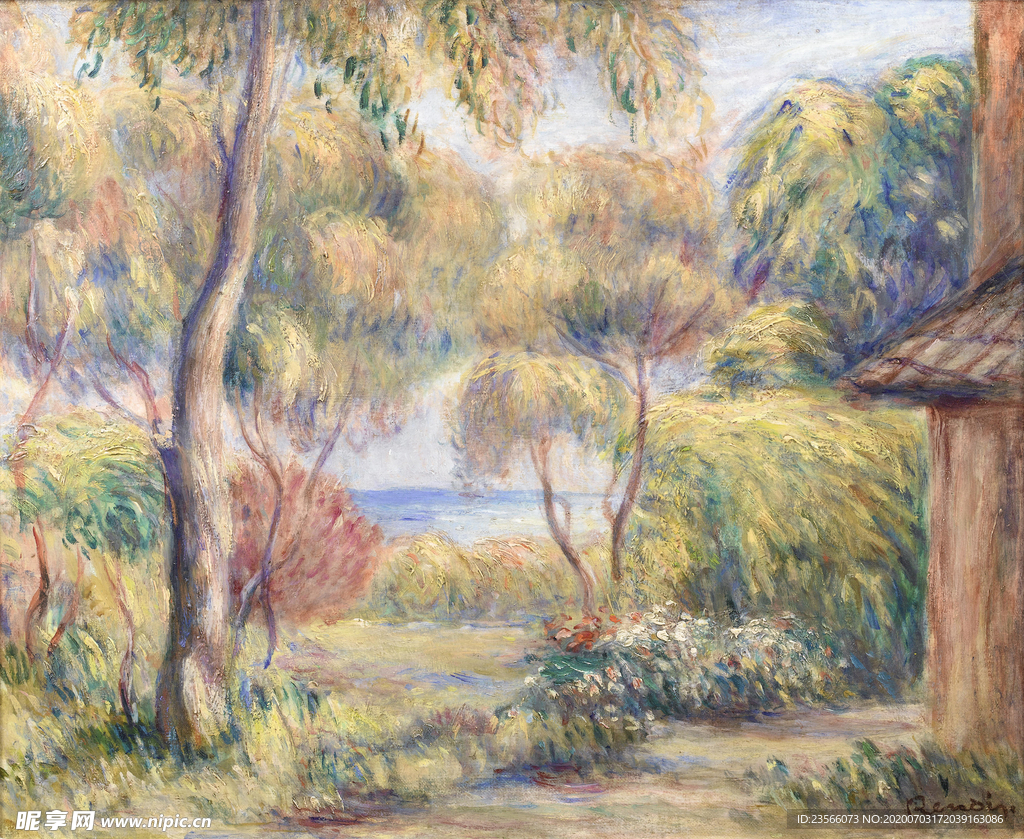 复古色调风景油画