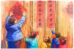 新年传统国风插画卡通背景素材