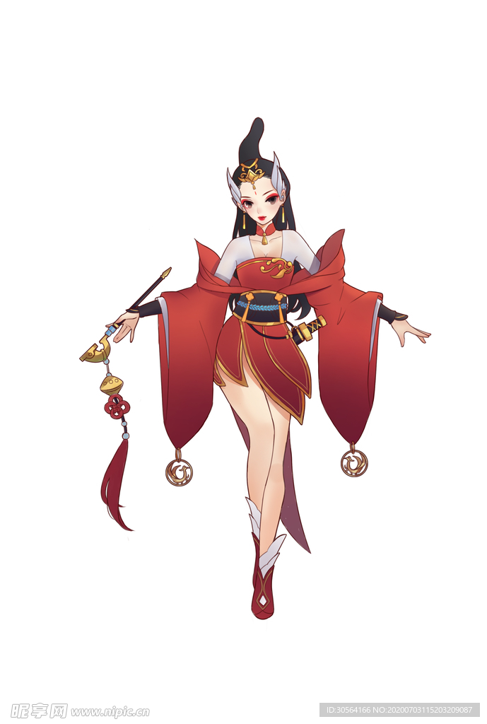 少女魔法师游戏插画卡通海报素材