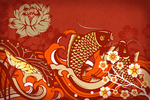 新年锦鲤国风插画卡通背景素材