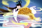 中秋月饼嫦娥插画卡通背景素材