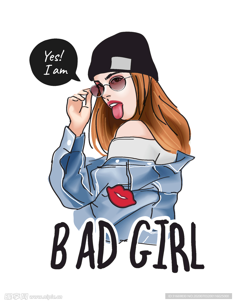 手绘美女图片